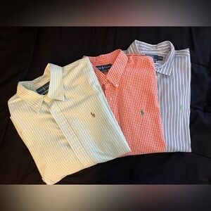 Ralph Lauren Men's Casual Shirts - Light Green, Orange, Blue